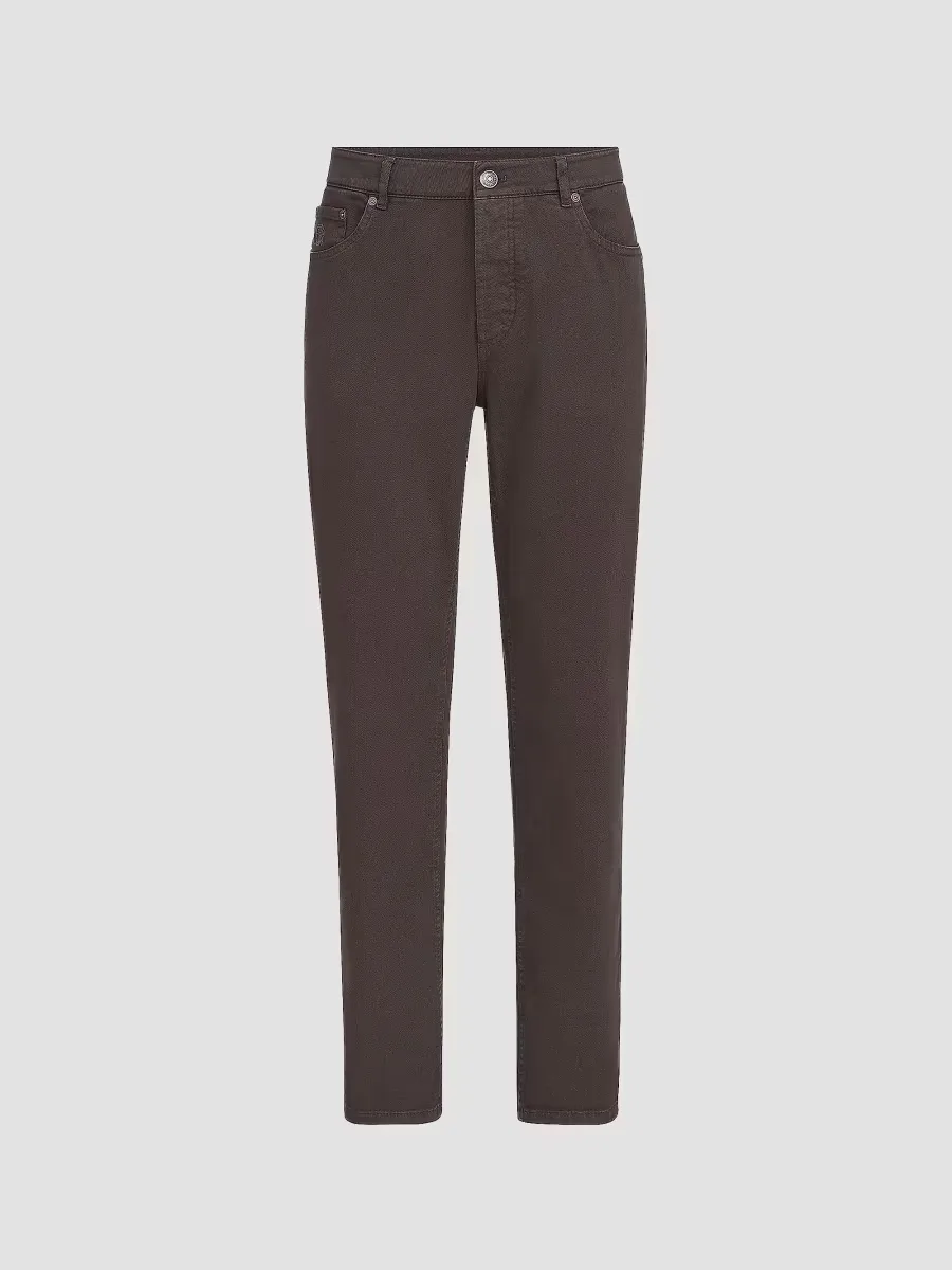 Lightweight Denim Traditional Fit Five-Pocket Jeans by Brunello Cucinelli