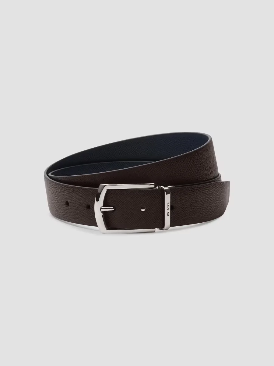 Reversible Saffiano Leather Belt by Prada