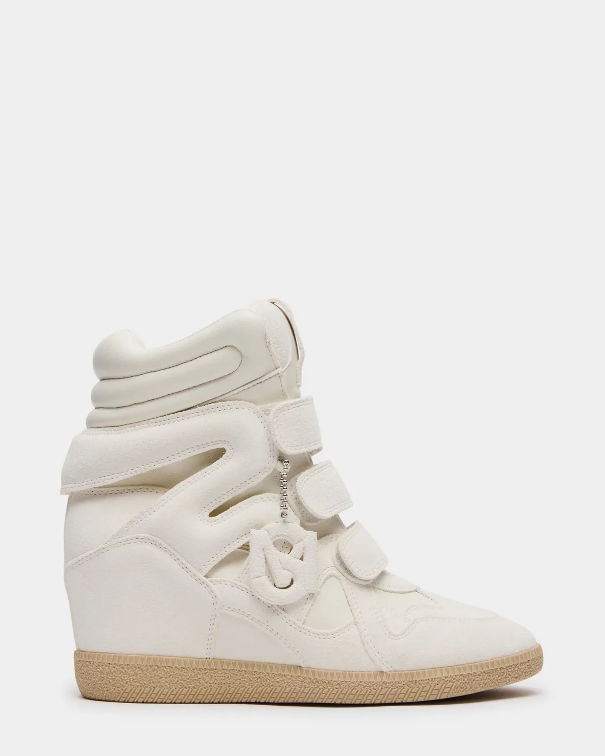 Mavis Wedge Sneakers - White Suede by Steve Madden