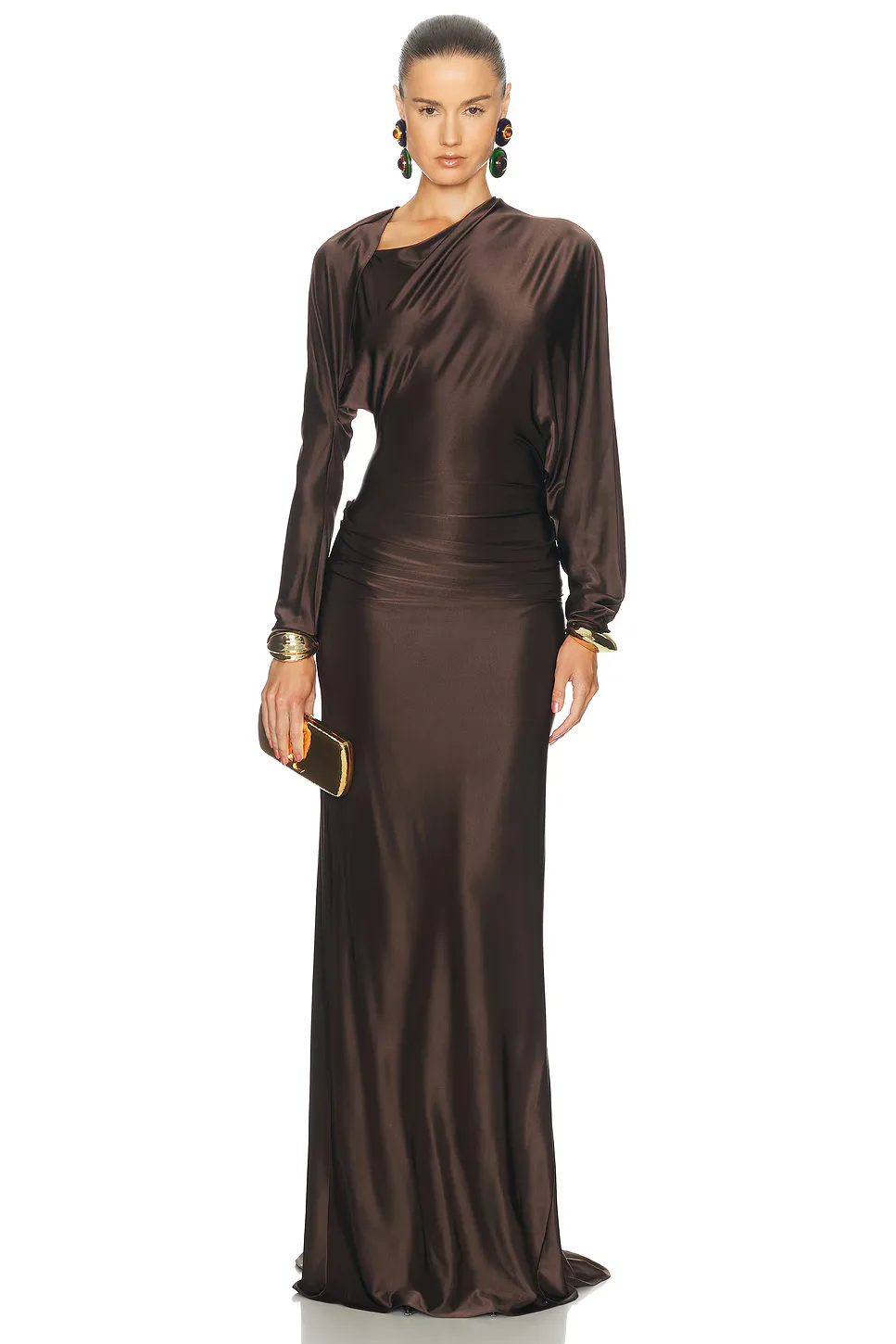 Draped Jersey Caryatid Dress by Burc Akyol