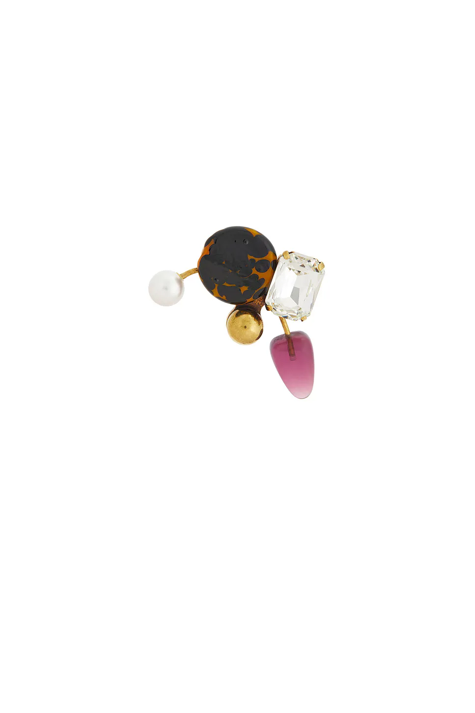 Handmade Glass Disc Shell Paste Ring by Dries Van Noten