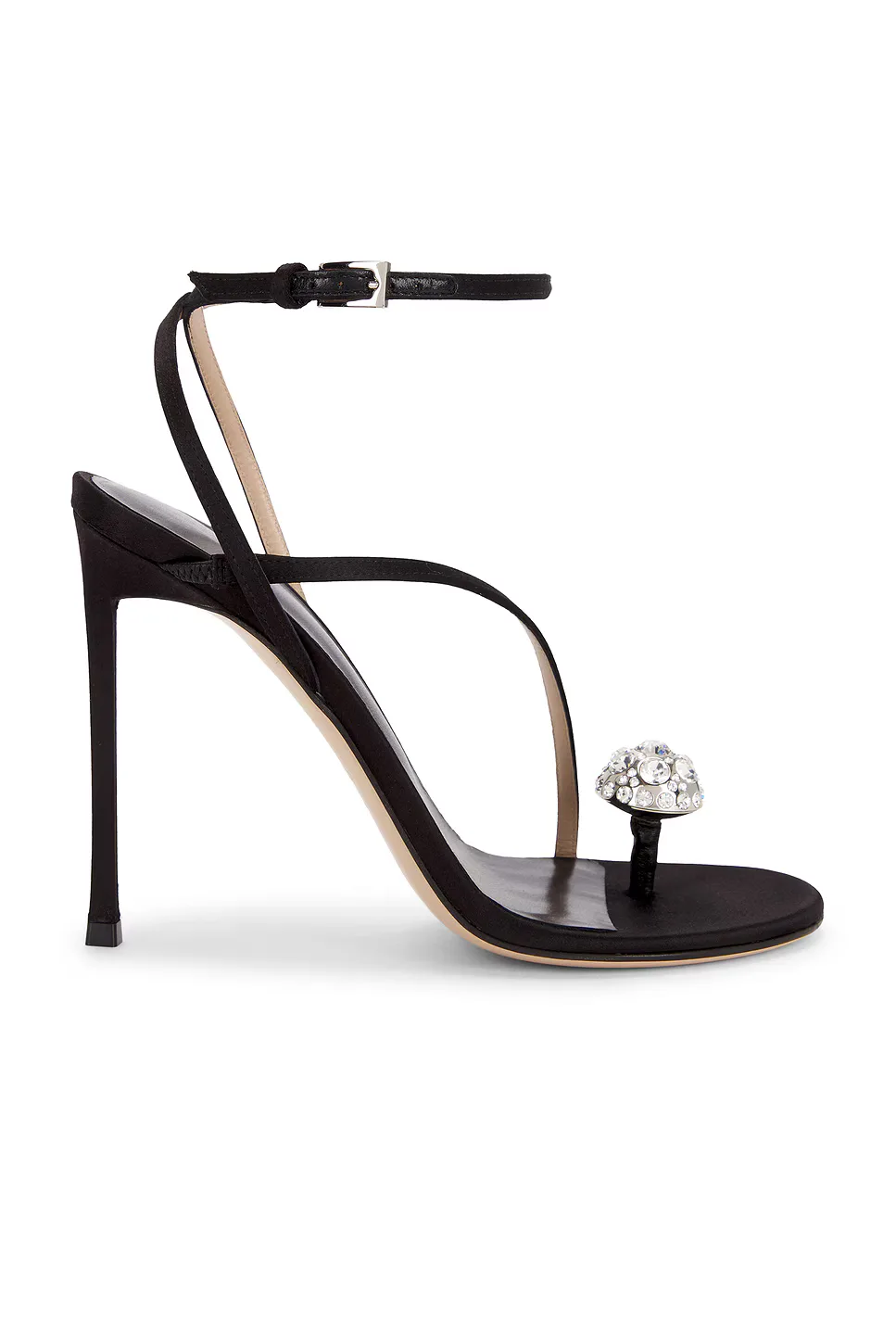 Satin & Crystal Stones Ankle Strap Sandal by Tom Ford