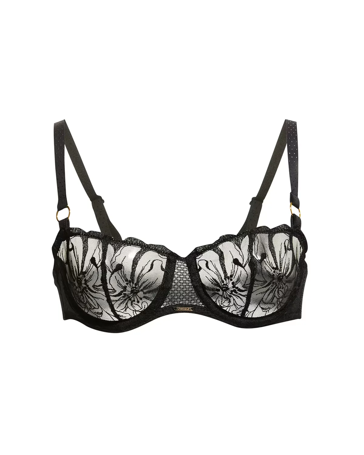 Fleur Floral-Embroidered Scalloped Demi Bra by Chantelle