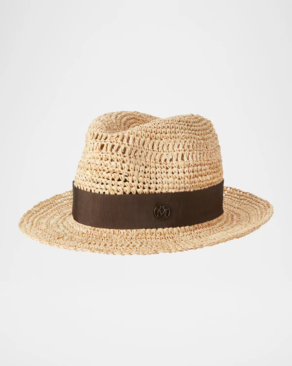 Elias Crochet Raffia Fedora Hat by Maison Michel