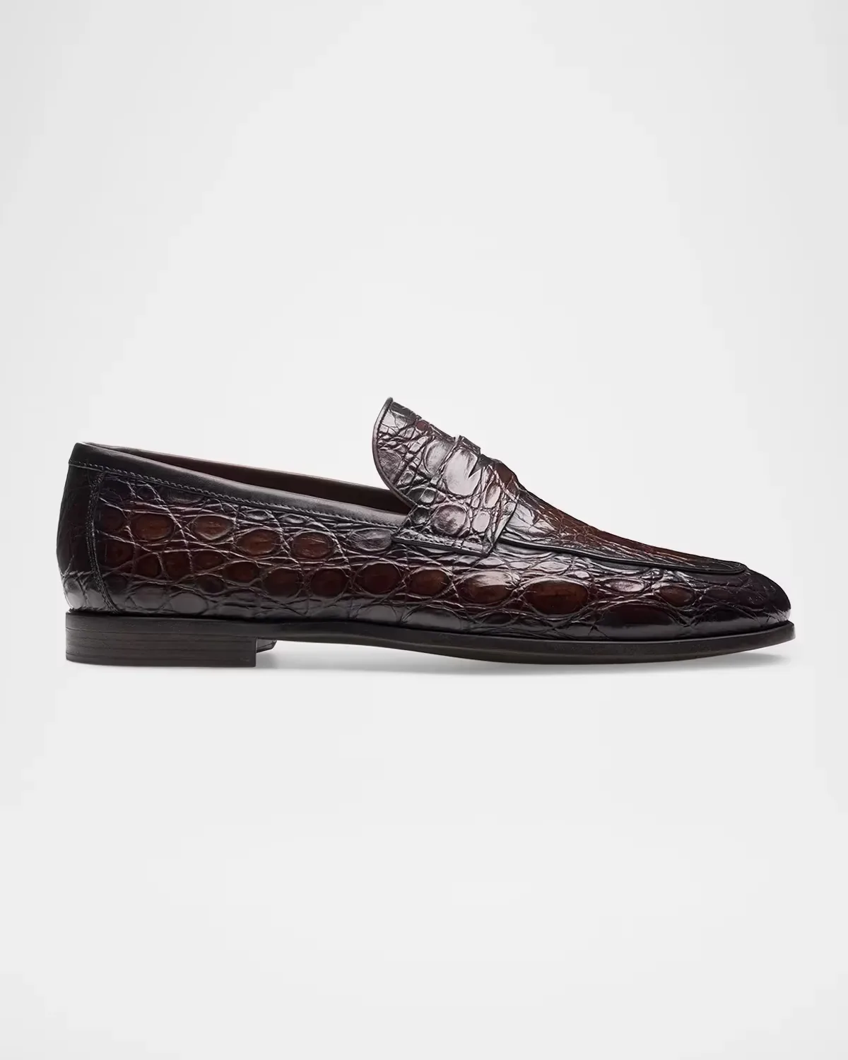 Vicente Croc Leather Penny Loafers by Magnanni