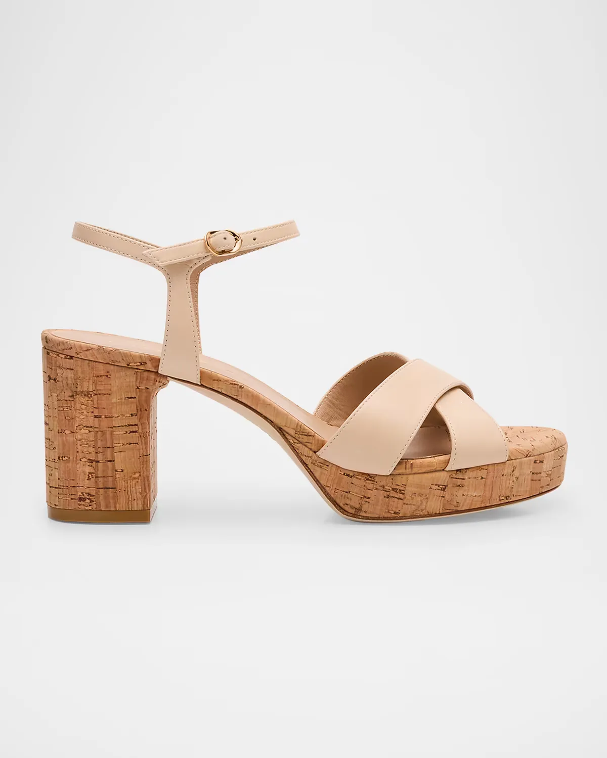 Dayna Leather Crisscross Platform Sandals by Stuart Weitzman