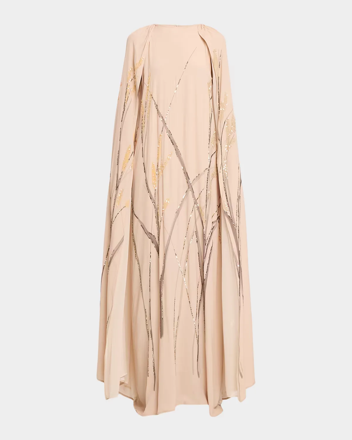 Minnie Embellished Maxi Cape Dress by BERNADETTE