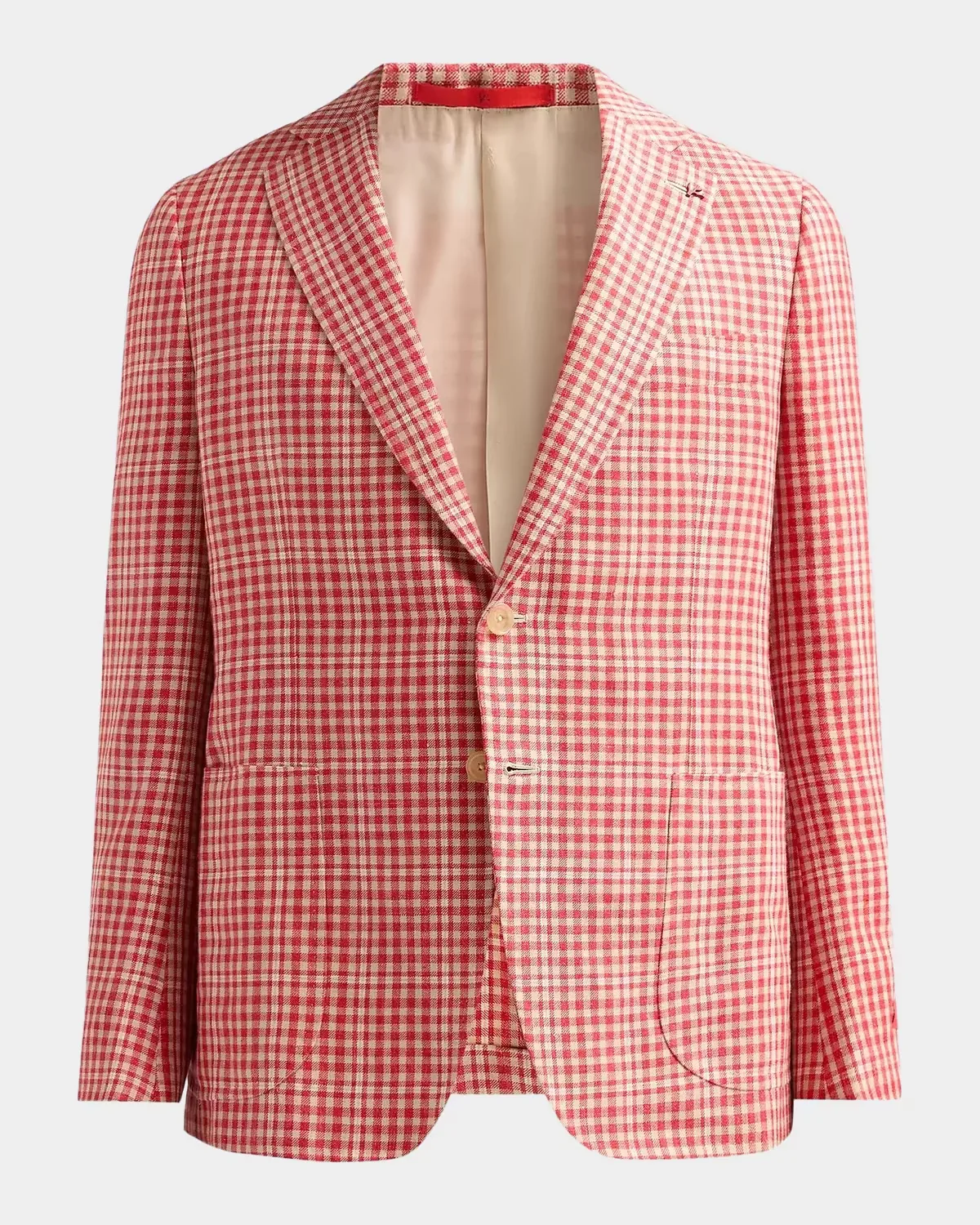 Gingham Linen-Blend Blazer by Isaia