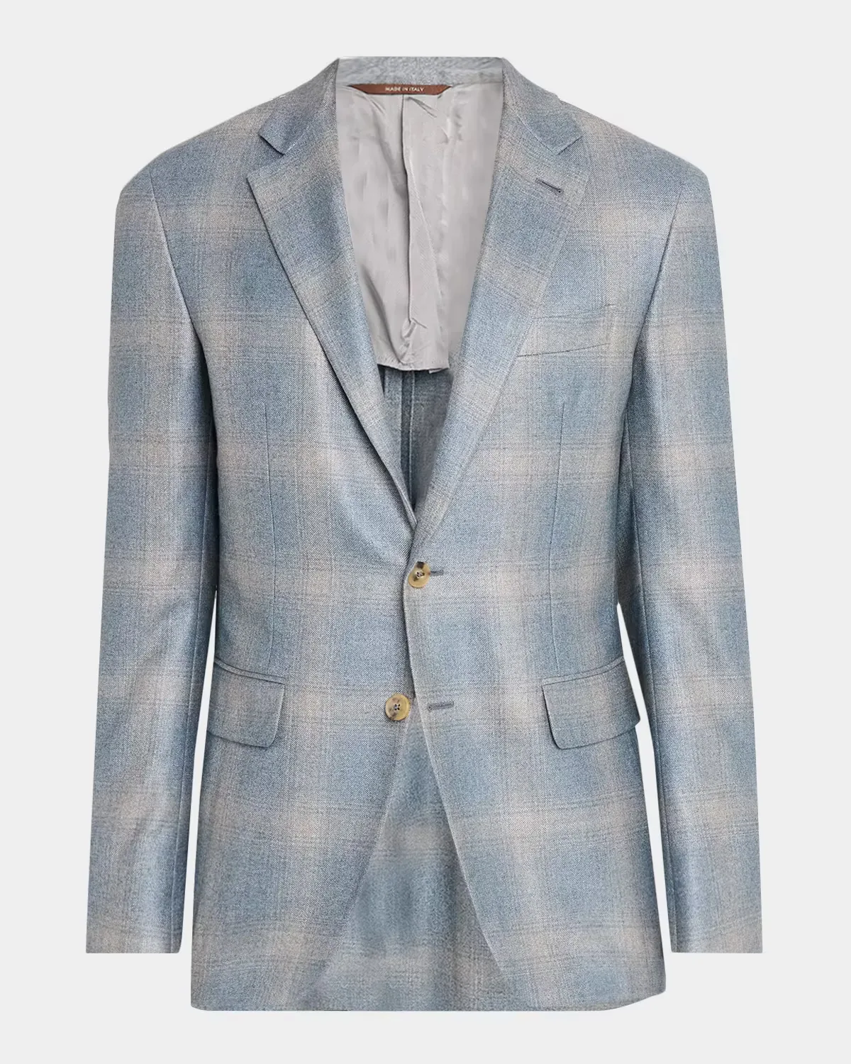 Kei Plaid Single-Breasted Sport Coat by Canali