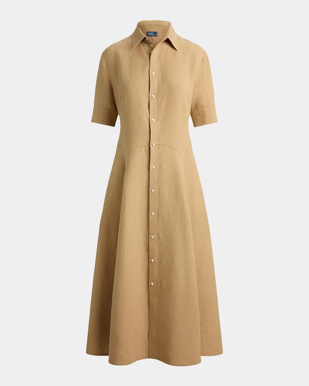 Linen Paneled Midi Shirtdress
