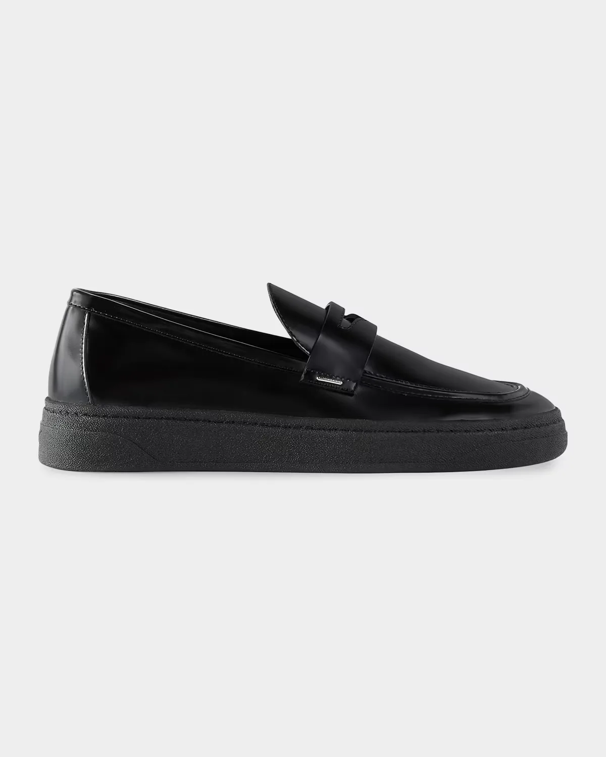 Leather Rubber-Sole Penny Loafers by Giuseppe Zanotti