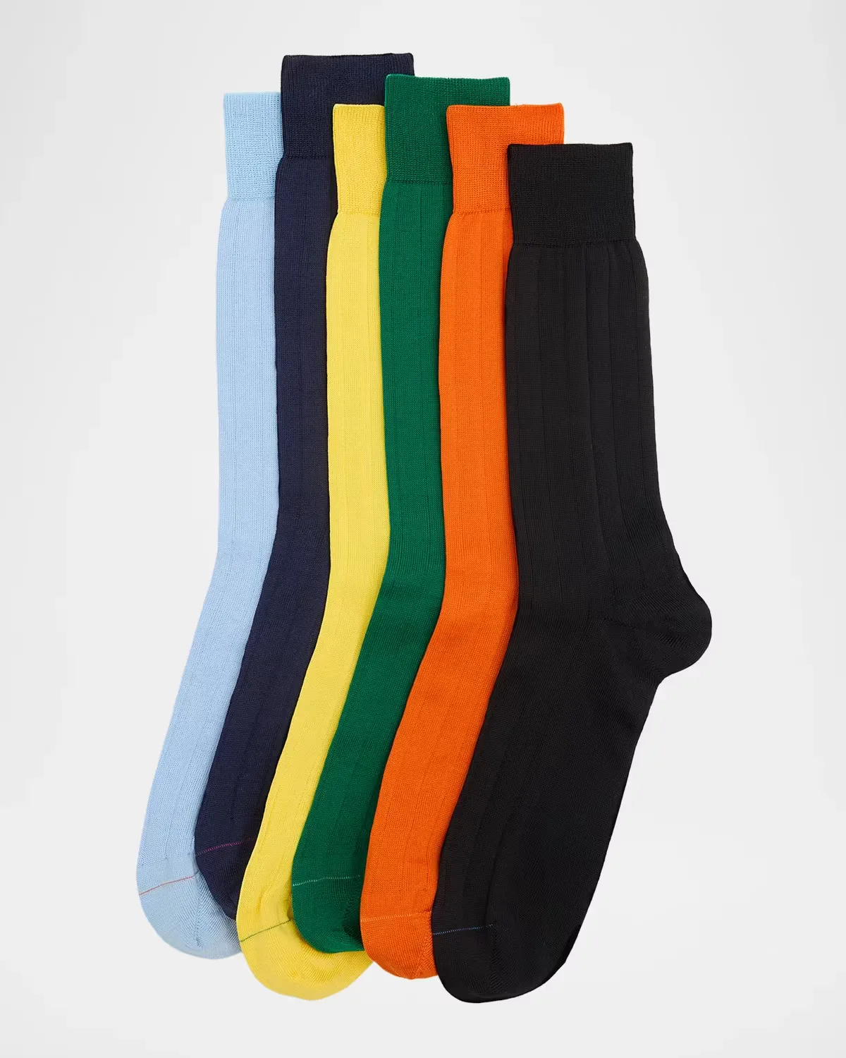 6-Pack Ribbed Cotton-Blend Crew Socks by Paul Smith