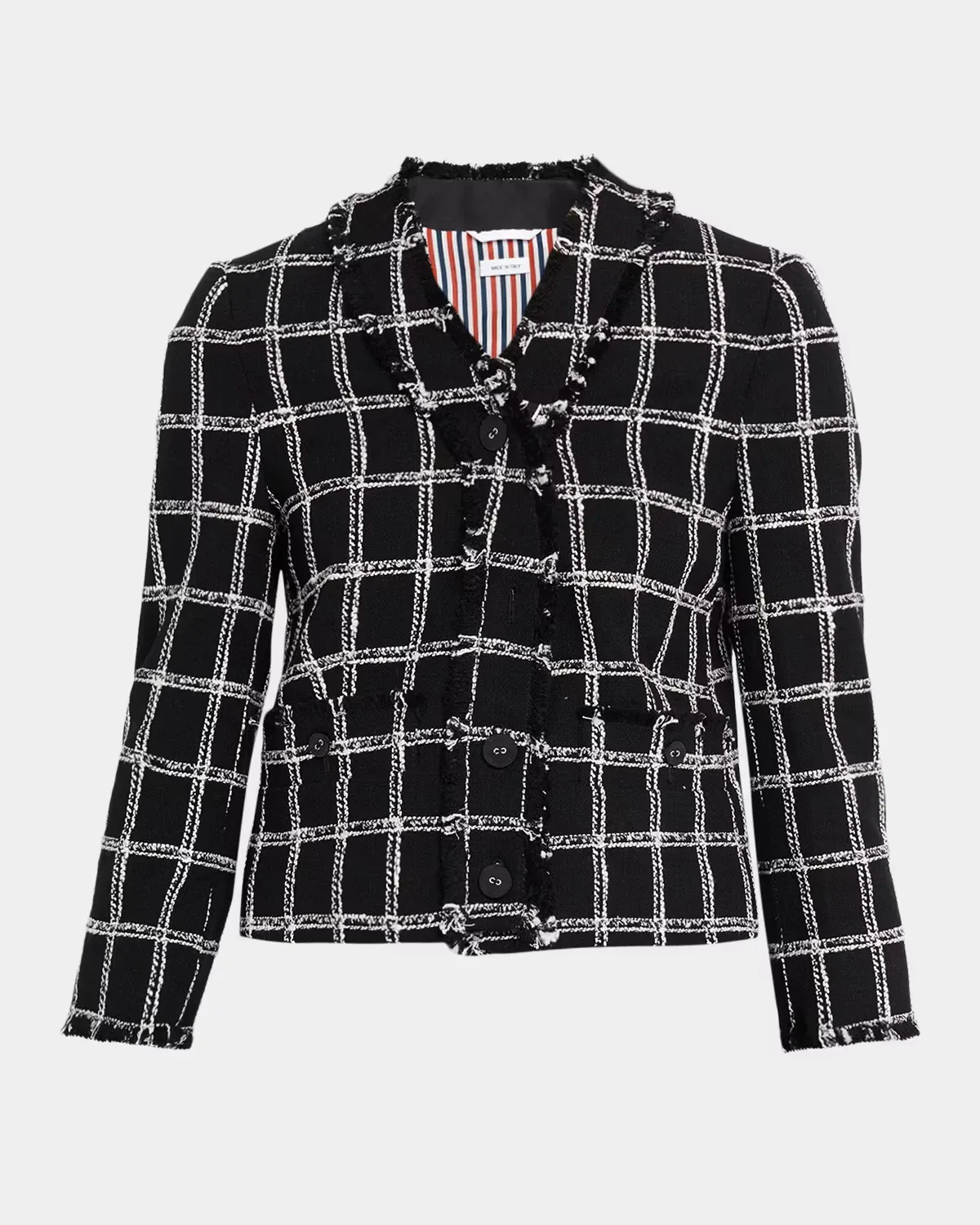 Windowpane Houndstooth Tweed Cardigan Jacket by Thom Browne