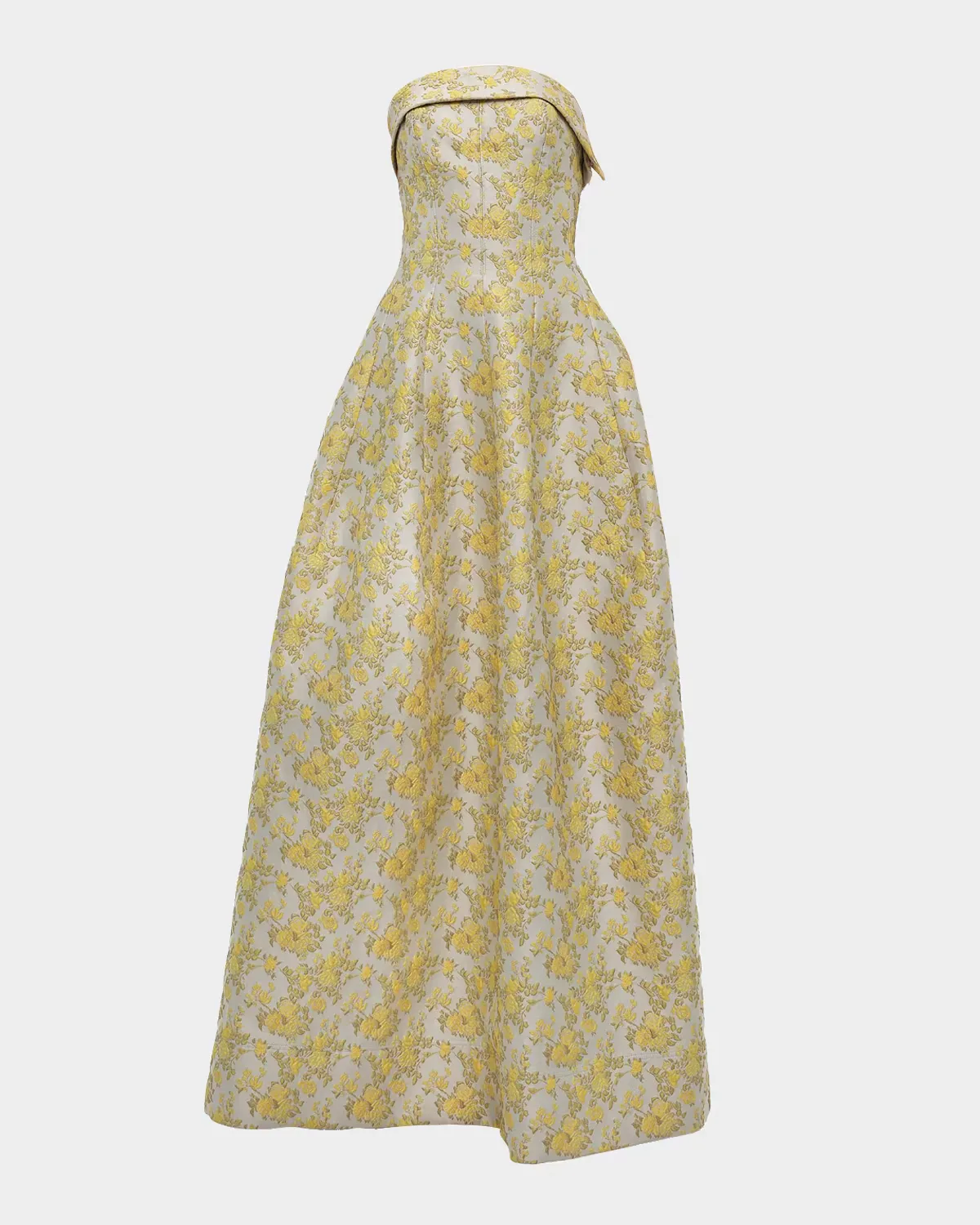 Octavia Floral Jacquard Strapless Gown by SIMKHAI