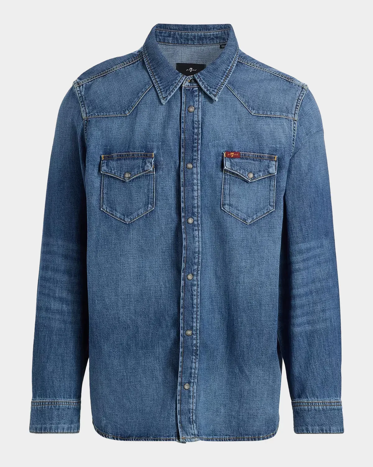 Point Collar Denim Shirt by 7 for All Mankind
