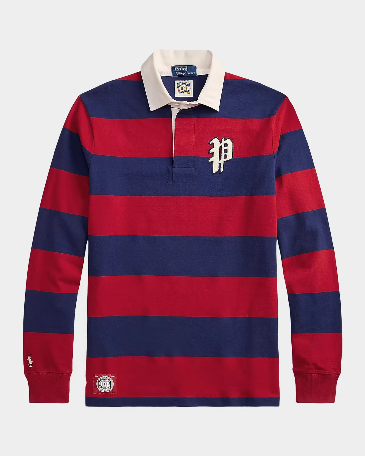Phillies Rugby Striped Stretch-Cotton Jersey Long-Sleeve Polo Shirt by Polo Ralph Lauren