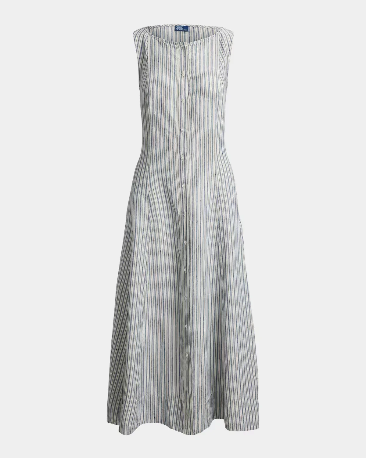 Striped Paneled Linen Maxi Dress by Polo Ralph Lauren
