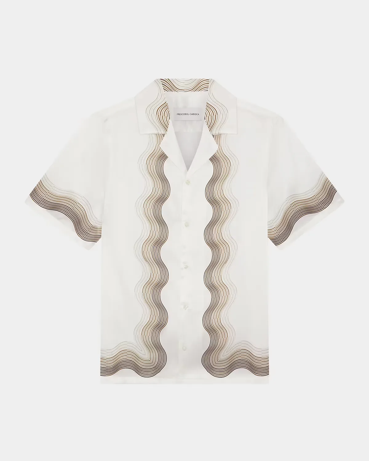 Robert Silk Wave-Trim Short-Sleeve Shirt by Frescobol Carioca