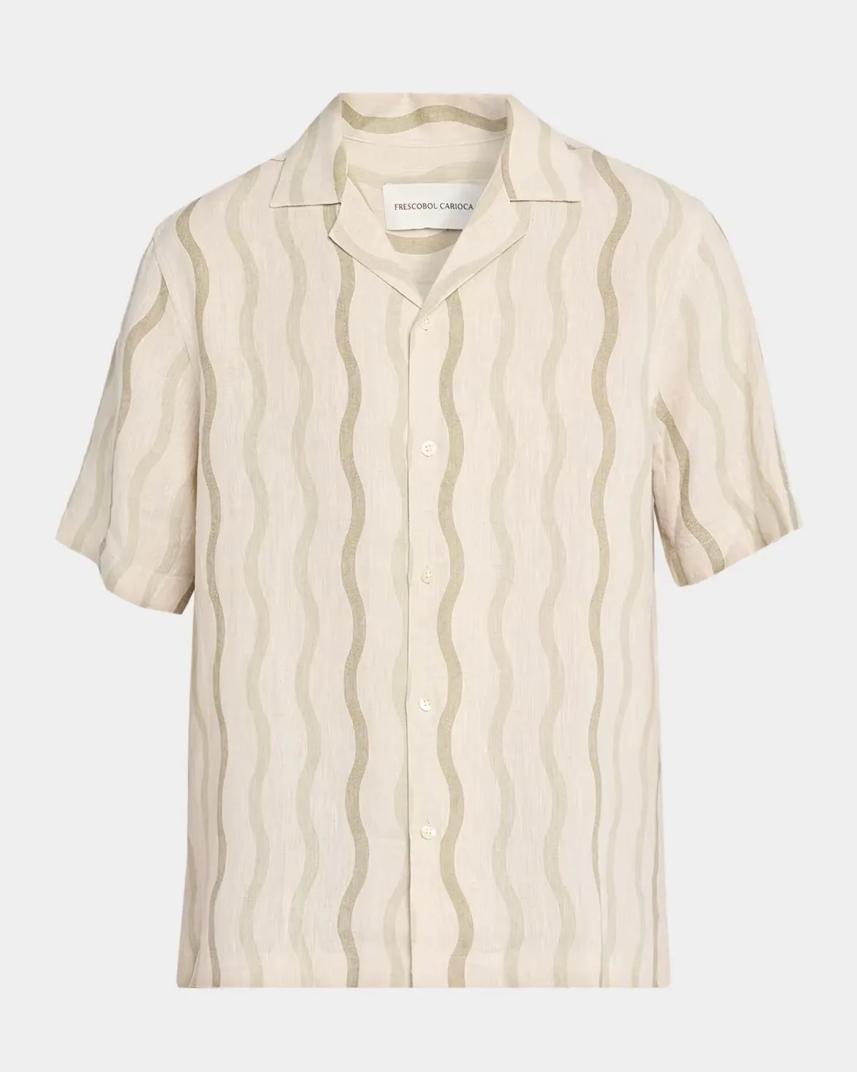 Roberto Linen Wave Stripe Camp Shirt by Frescobol Carioca