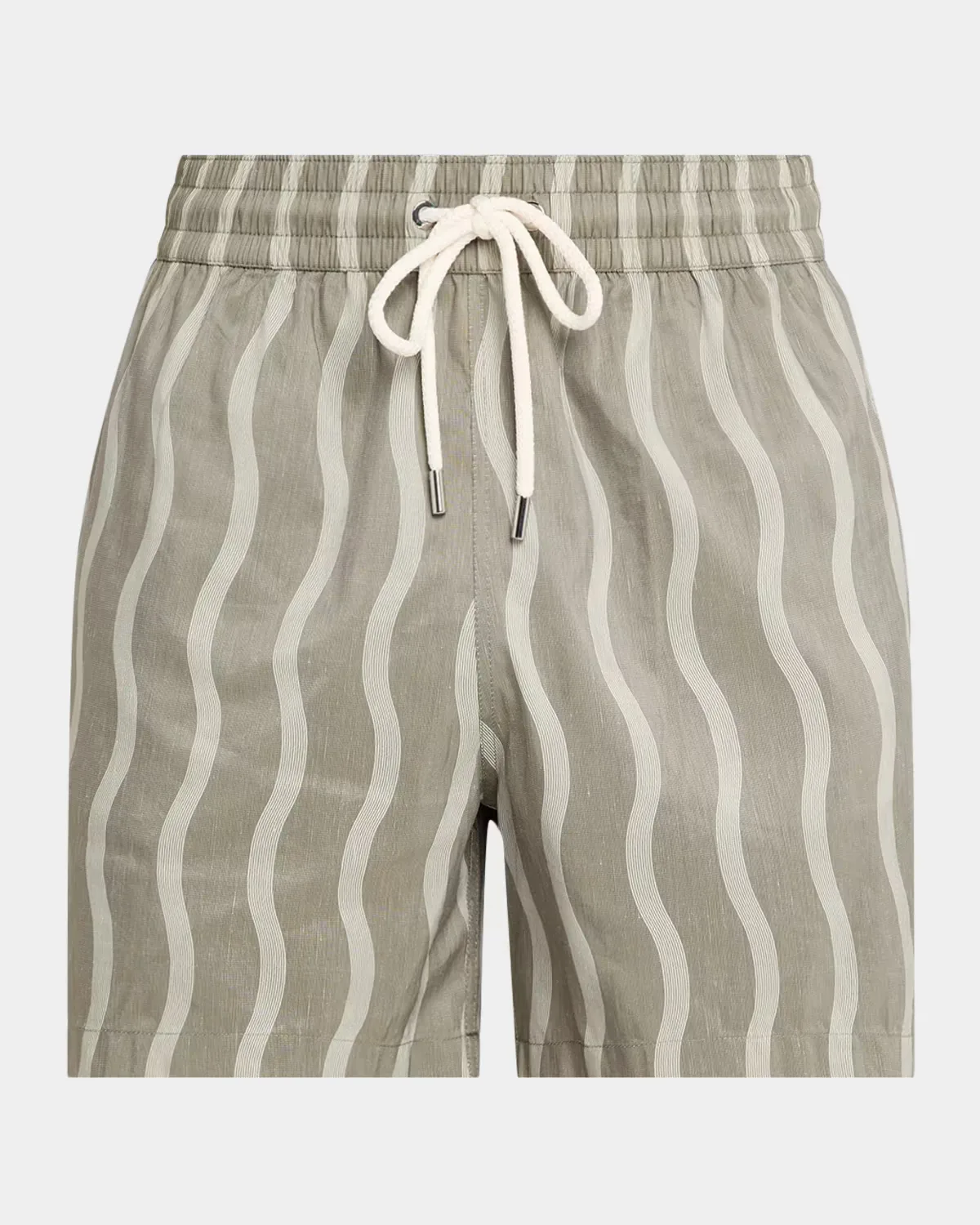 Rio Linen-Blend Wavy Stripe Swim Trunks by Frescobol Carioca