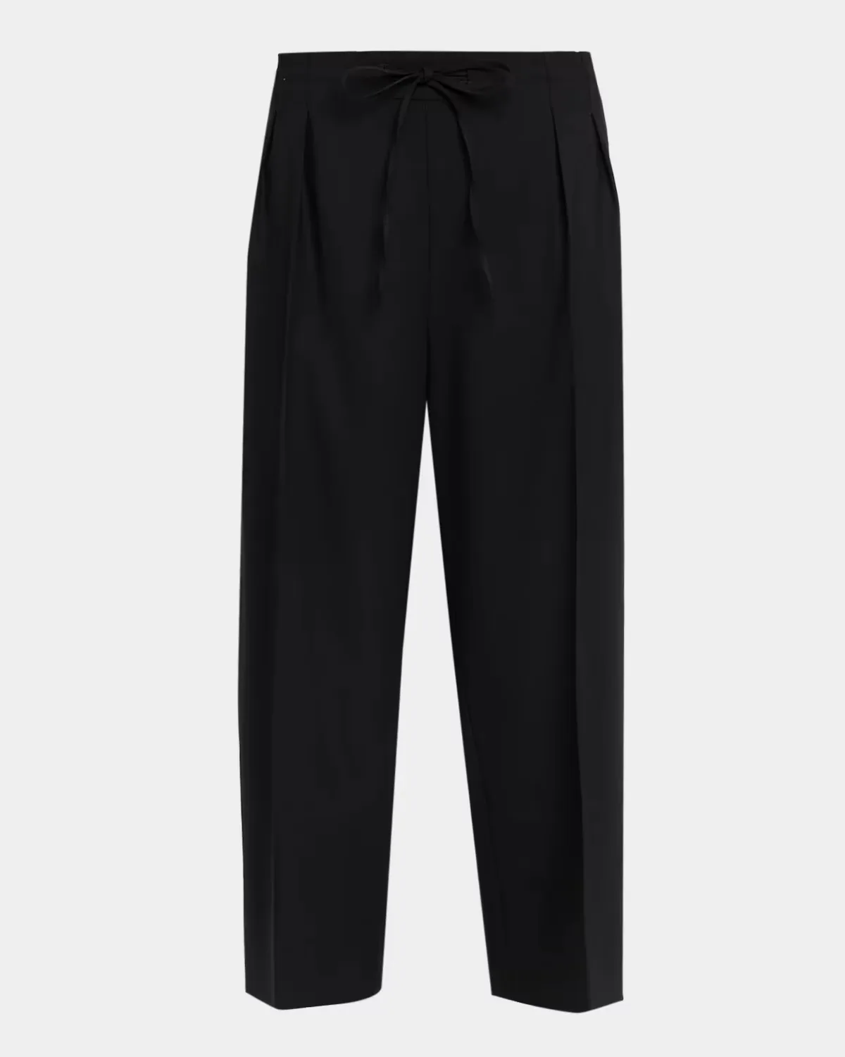 Drawstring Pleated Straight-Leg Crop Trousers by MARIA MCMANUS