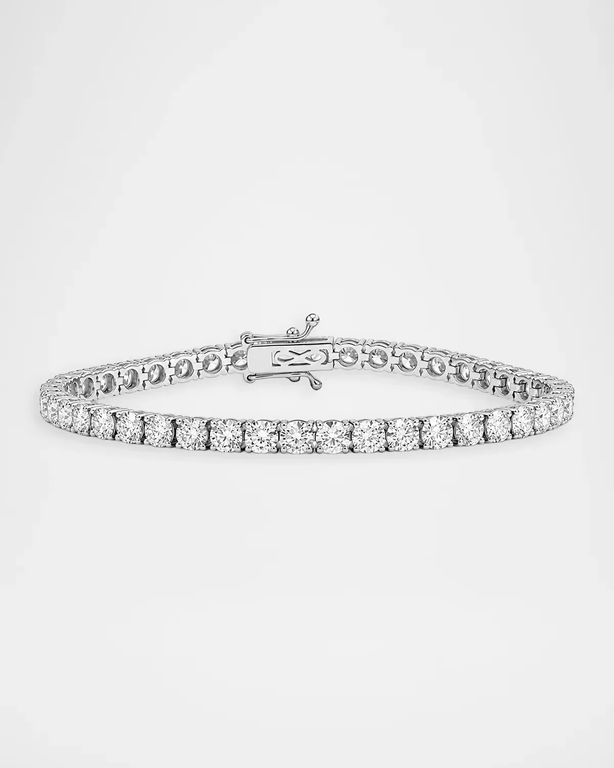Lab-Grown Diamond 18K White Gold Tennis Bracelet, 10.0tcw