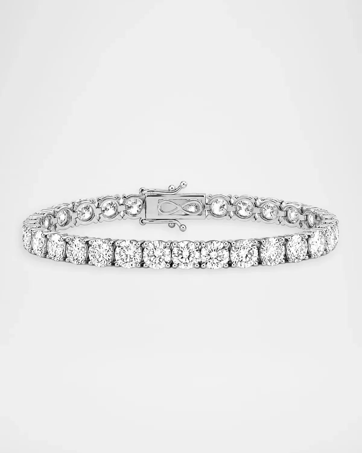 Lab-Grown Diamond 18K White Gold Prong-Set Tennis Bracelet, 20.0tcw by Lab Grown Diamonds