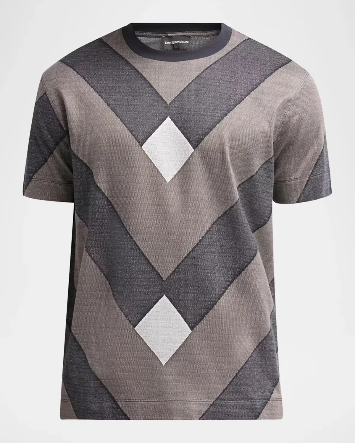 Geometric-Print Jersey Crewneck T-Shirt by Armani
