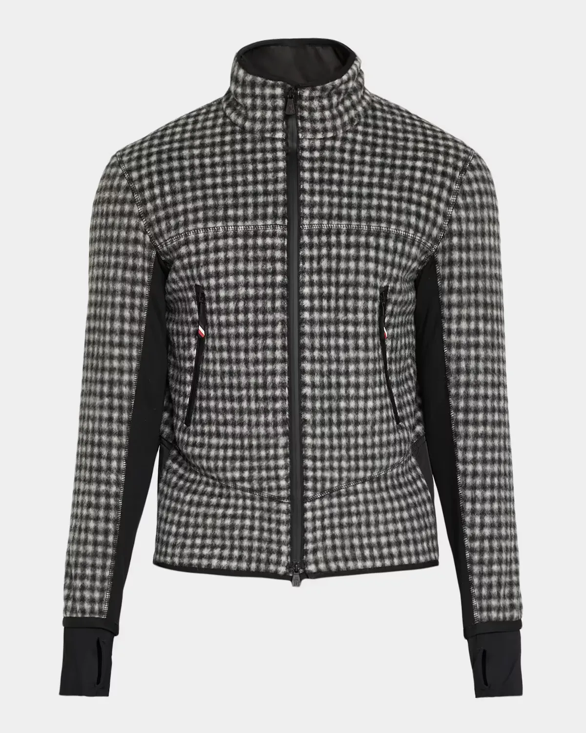 Houndstooth Full-Zip Cardigan by Moncler