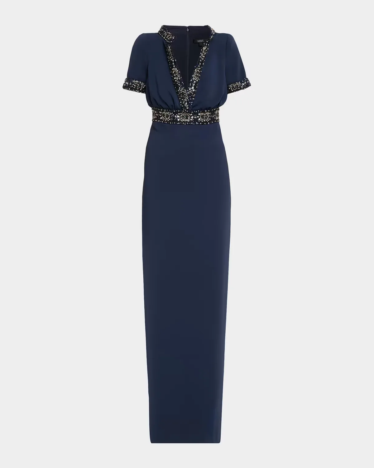 Crystal-Trim Column Gown by Badgley Mischka