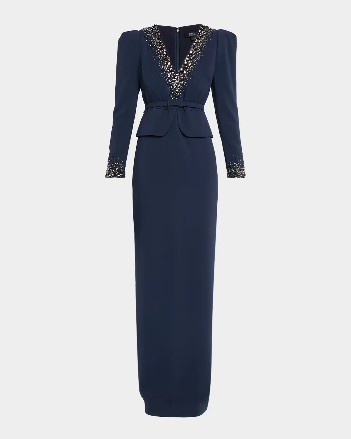 Crystal-Embellished Column Gown by Badgley Mischka