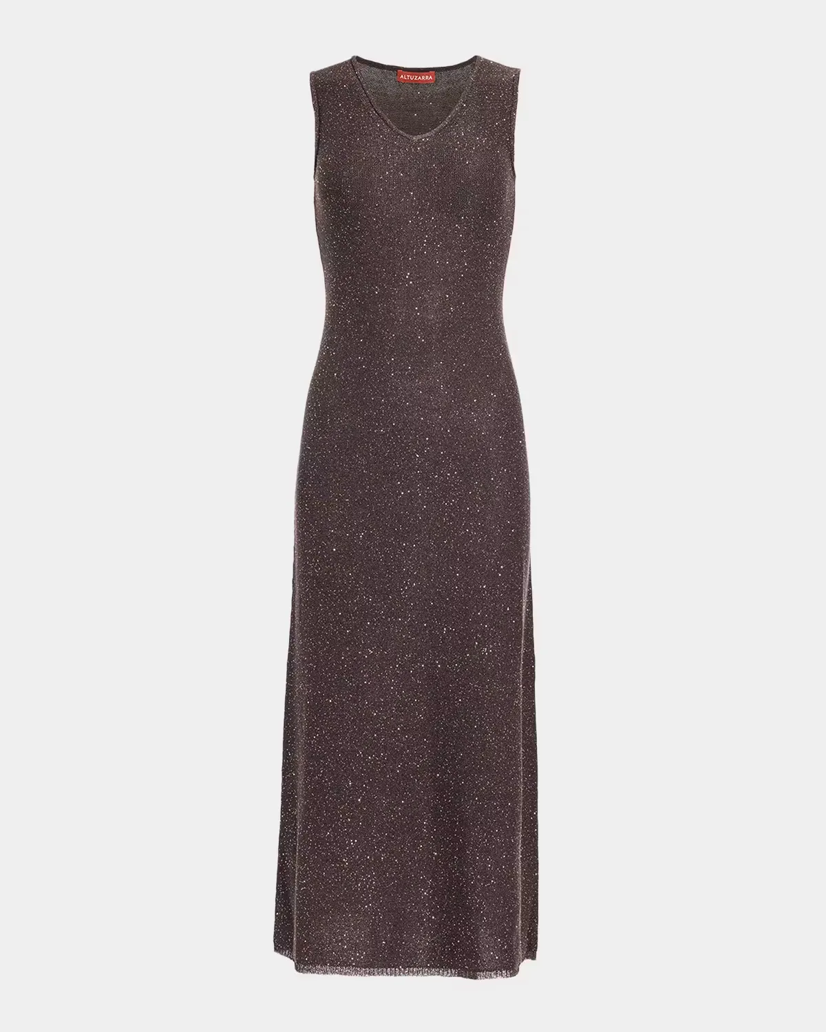 Marks V-Neck Shimmering Knit Sleeveless Midi Dress by Altuzarra