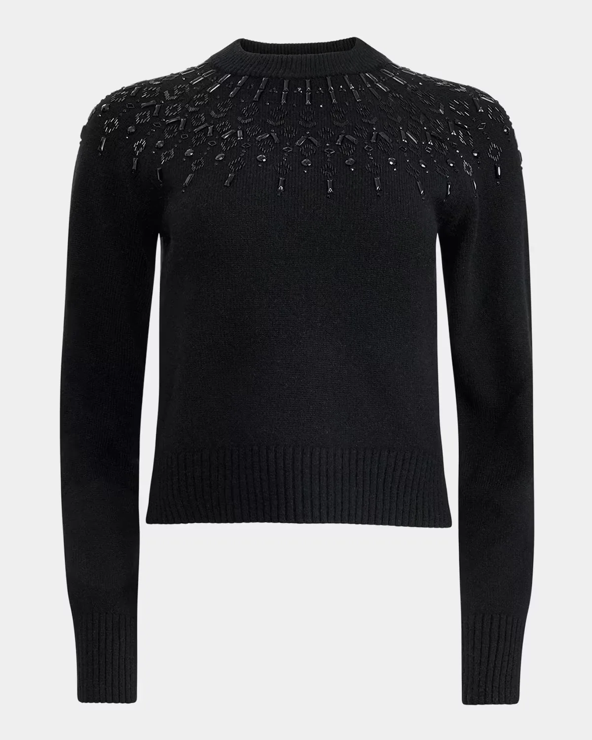 Harold Fair Isle Beaded Wool Crewneck Sweater
