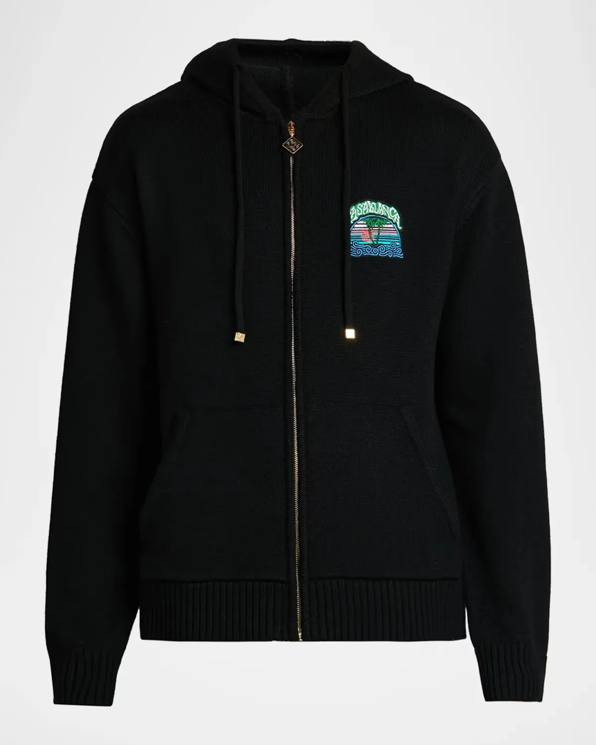 Palm Tree Cotton Full-Zip Hoodie by Casablanca