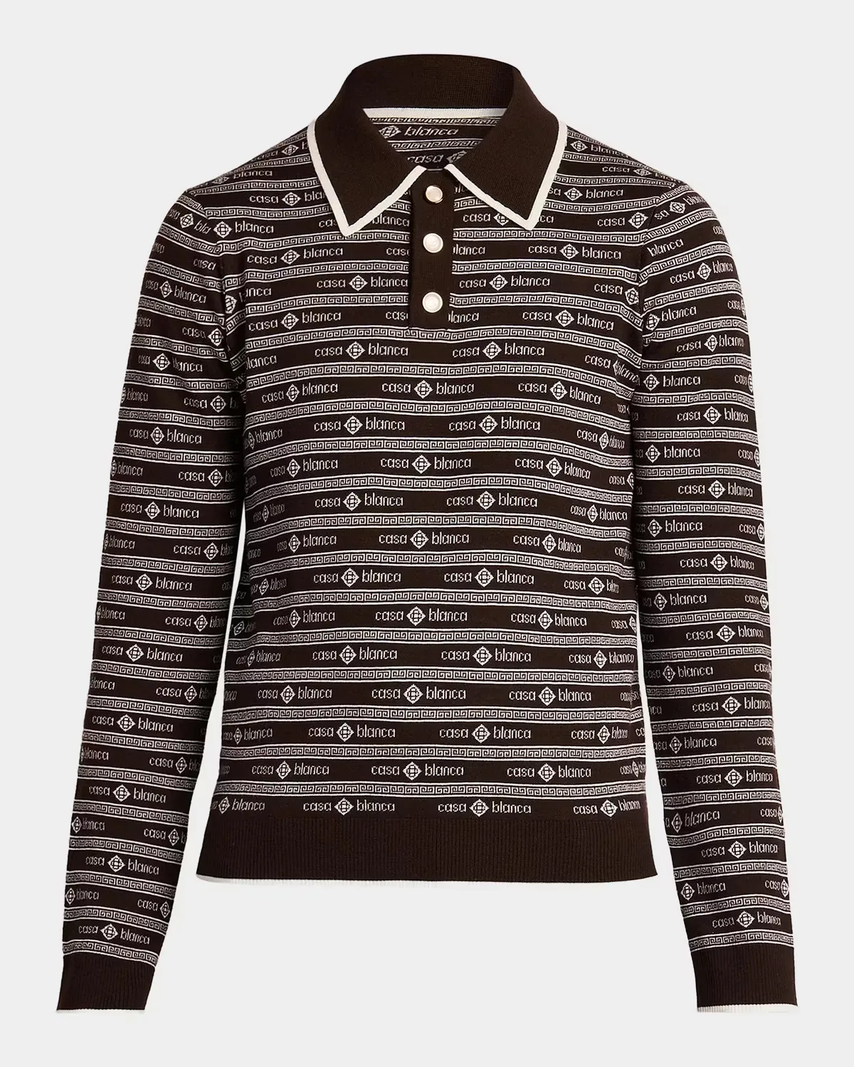 Wool Wordmark Polo Sweater by Casablanca
