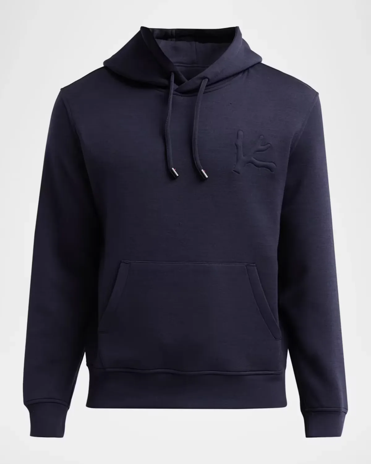 Cotton Fleece Embossed-Coral Hoodie