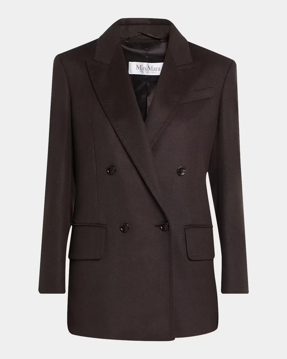 Olimpia Brushed Wool Double-Breasted Blazer Jacket by Max Mara