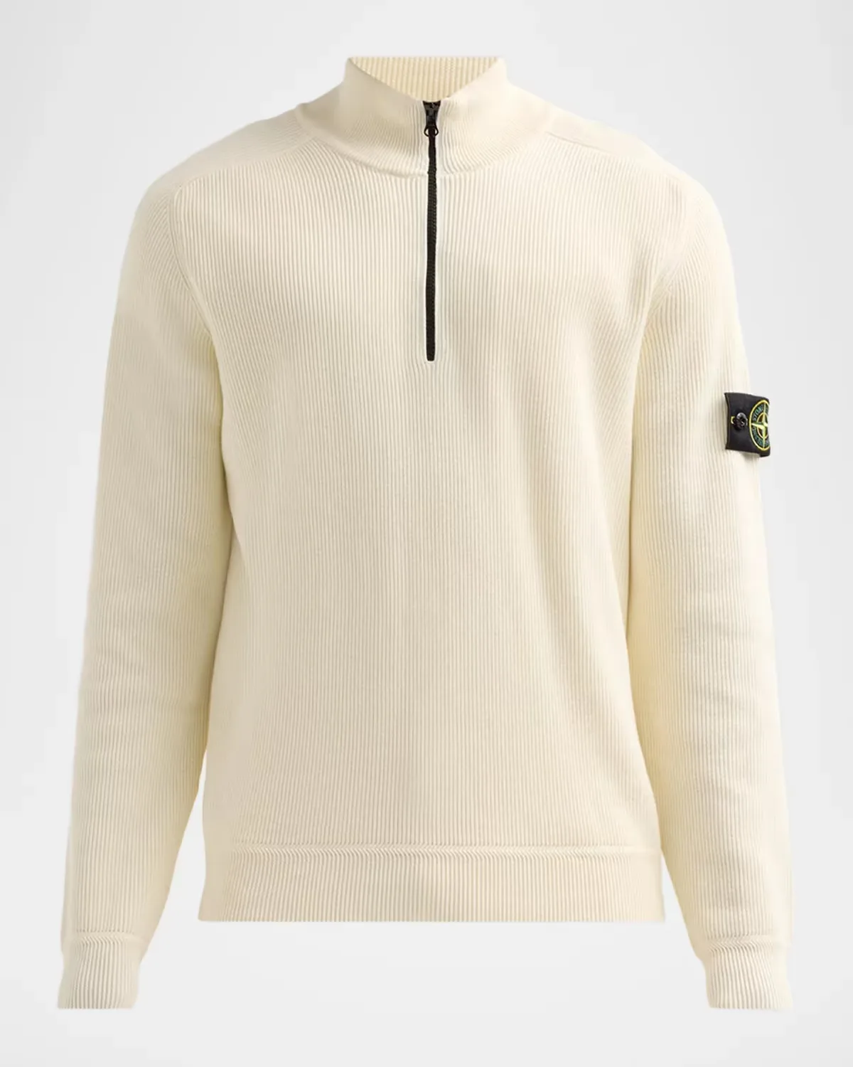 Cotton Rib Compass Quarter-Zip Sweater by Stone Island