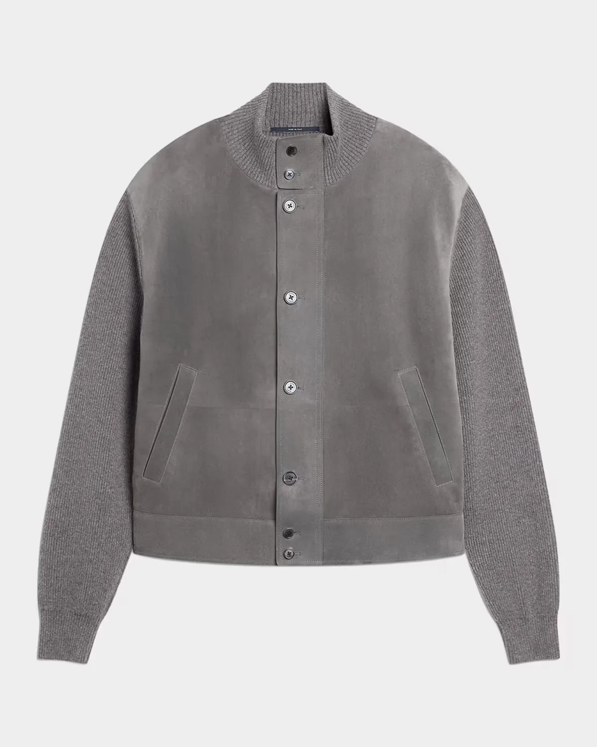 Suede Cashmere-Knit Bomber Jacket by dunhill