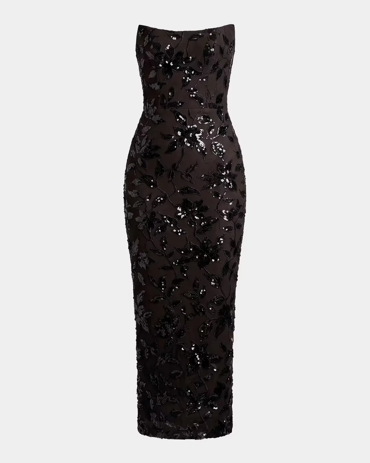 Cosette Floral Sequin Strapless Midi Dress by Dress the Population