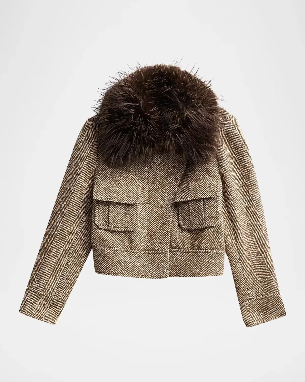 Valiant Faux Fur Collar Biker Jacket by Zimmermann