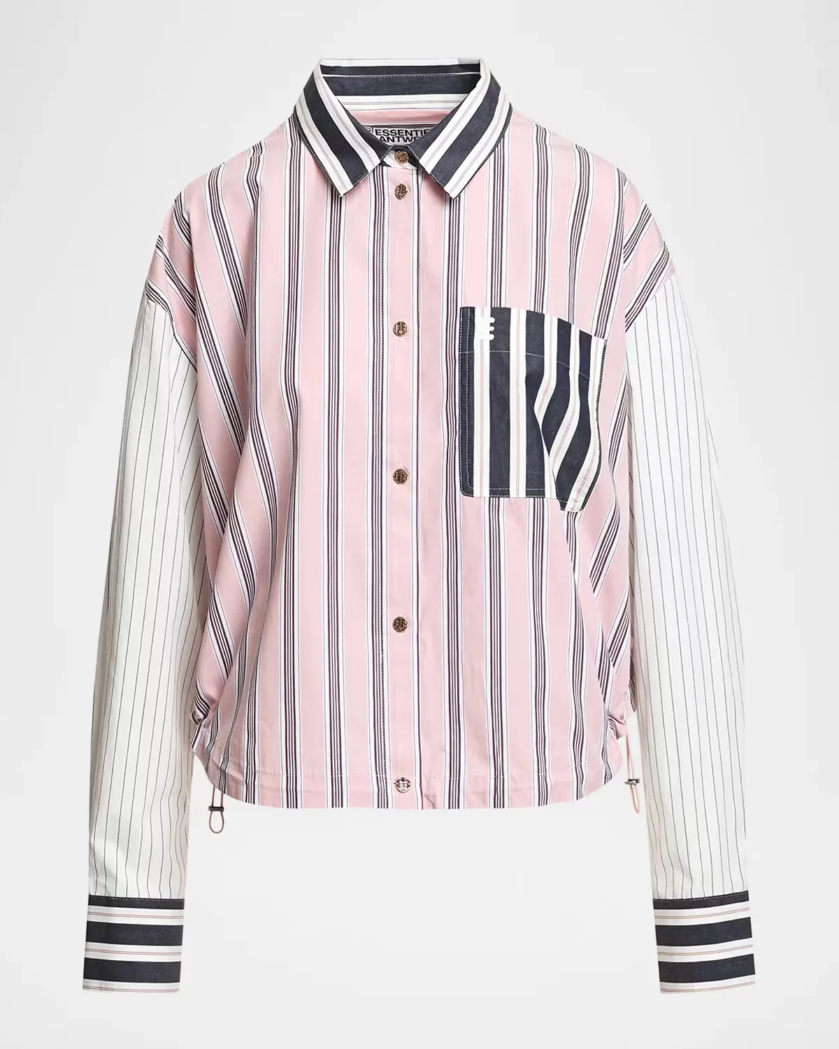 Kozef Patchwork Button-Front Shirt by Essentiel Antwerp