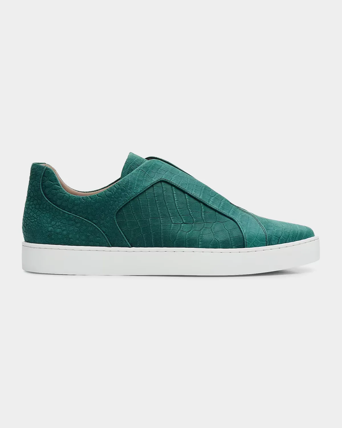 Agilio Croc-Embossed Leather Slip-On Sneakers by Manolo Blahnik