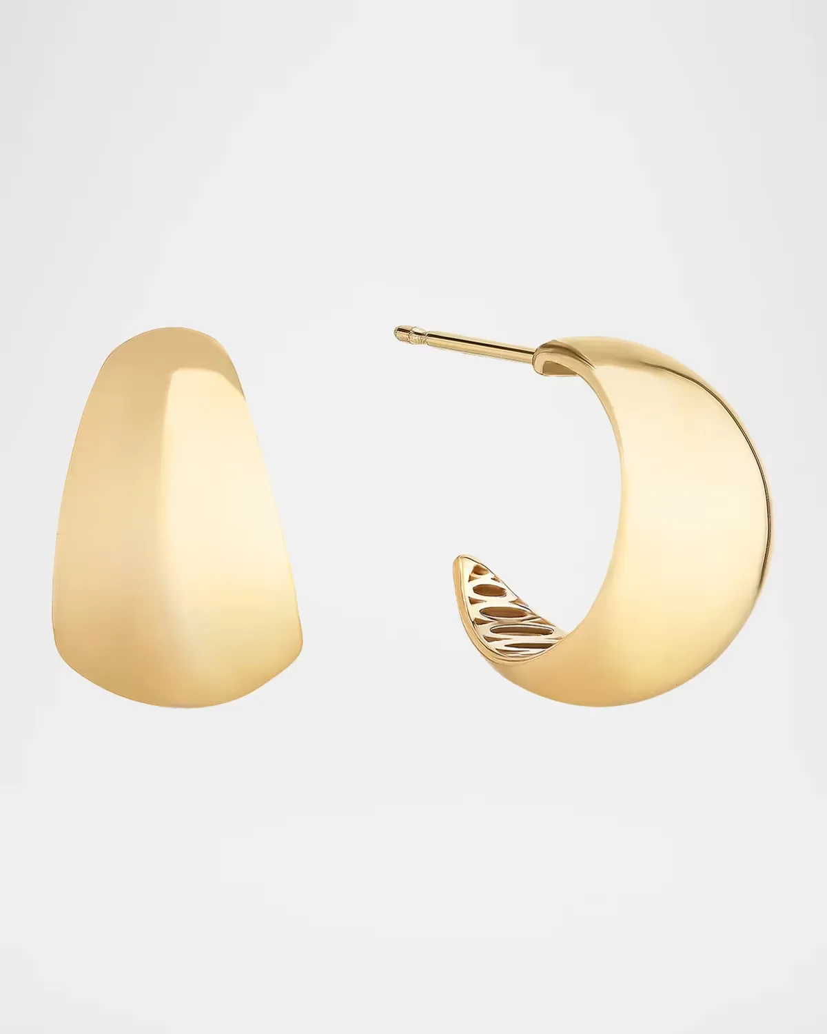 14K Yellow Gold Wide Hoop Earrings