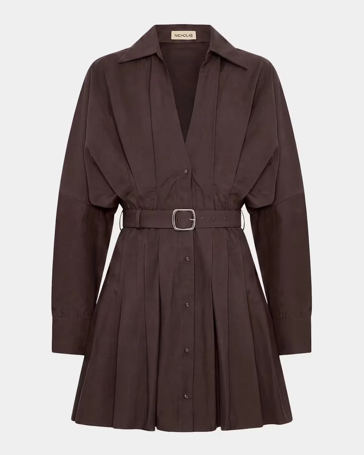 Georgia Pleated Mini Shirtdress