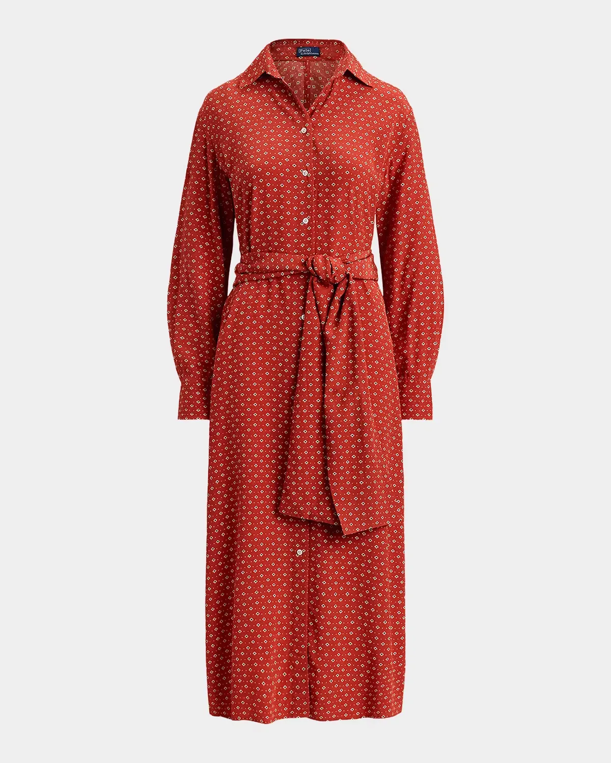Geometric Floral Print Midi Shirtdress by Polo Ralph Lauren