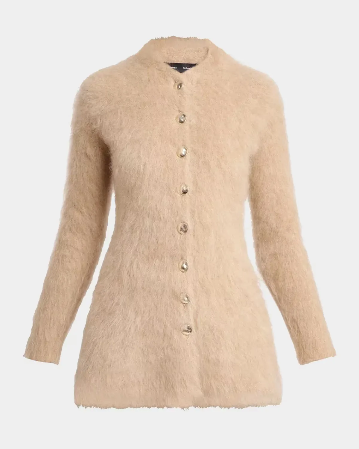 Aniza Fuzzy Mohair-Blend Crewneck Cardigan by Proenza Schouler
