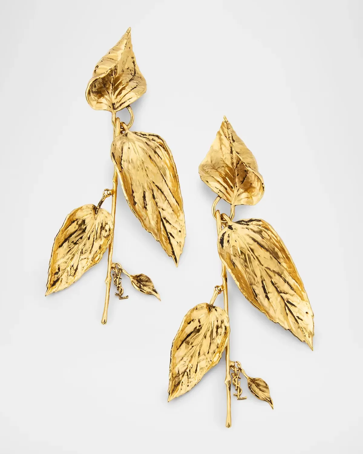 YSL Articulated Leaf Earrings by Saint Laurent