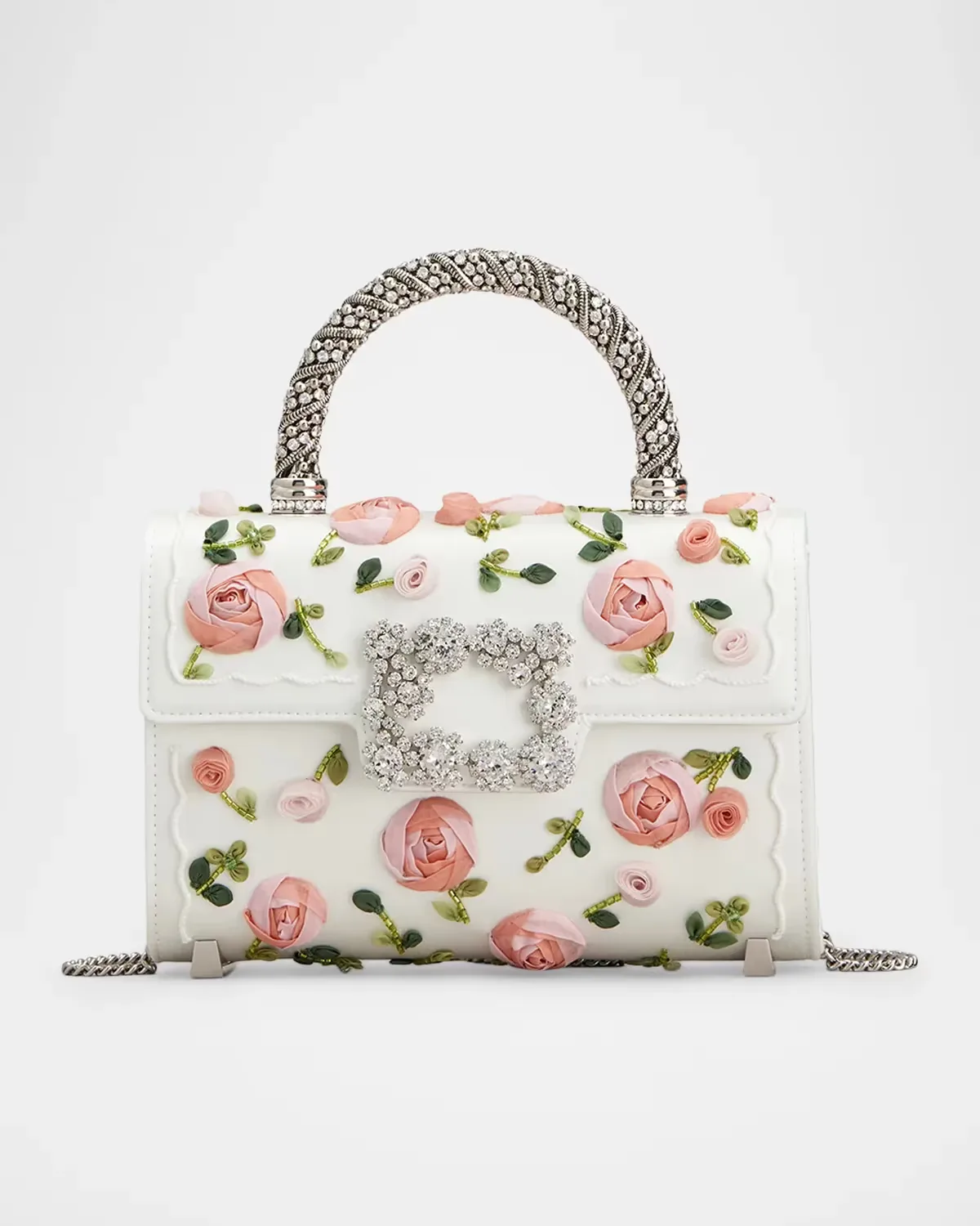 Efflorescence Mini Beaded Floral Top-Handle Bag by Roger Vivier