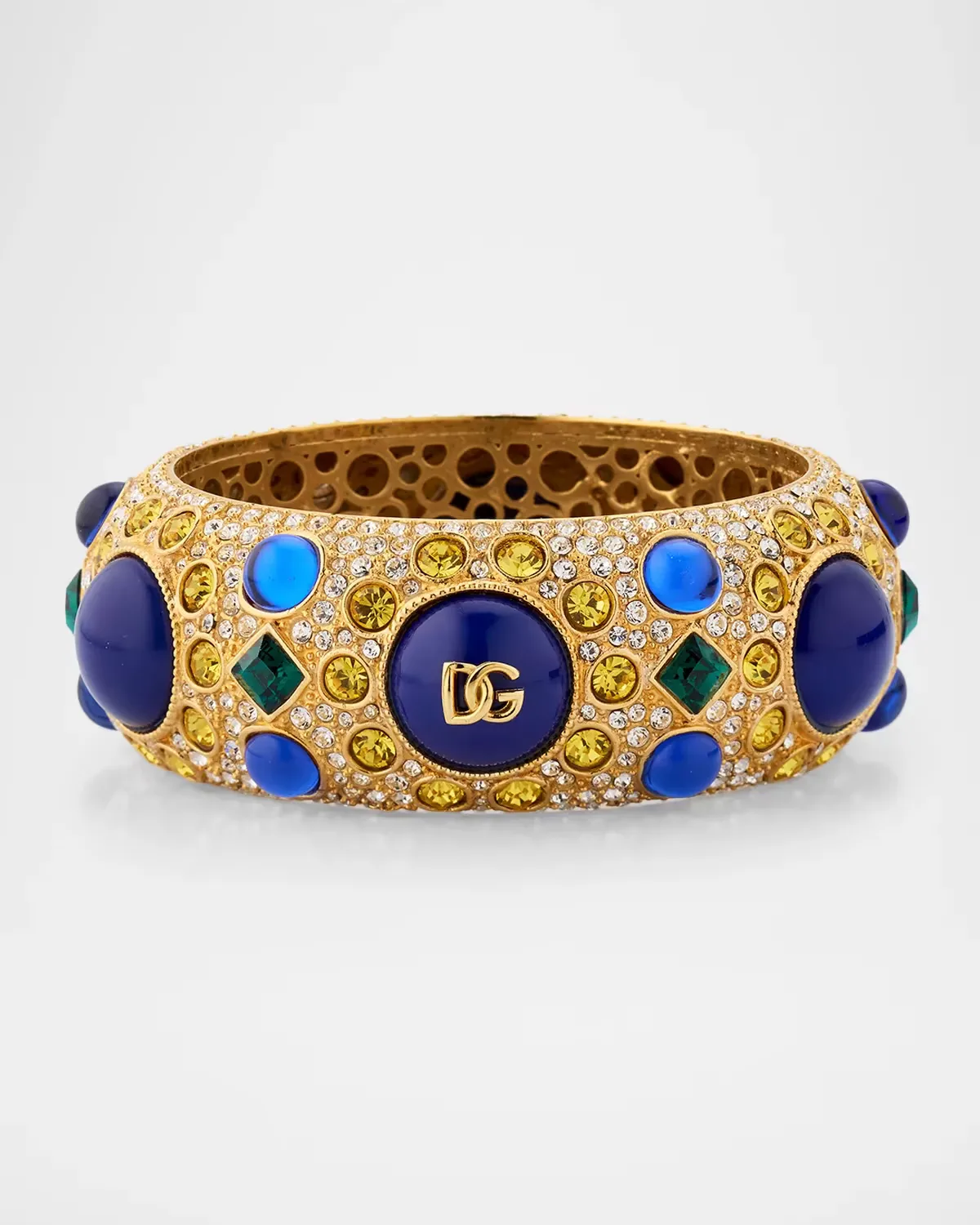 Carretto Bracelet with Glass Stones and DG Logo by Dolce & Gabbana